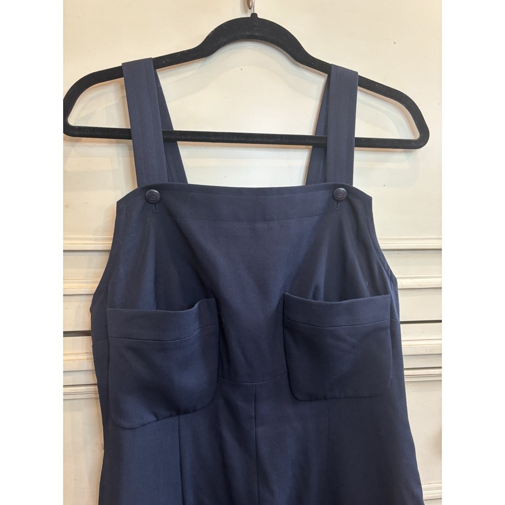 Chanel Vintage 1996 Cruise 4 Pocket Navy Overalls Size 38 Wool Silk Lined